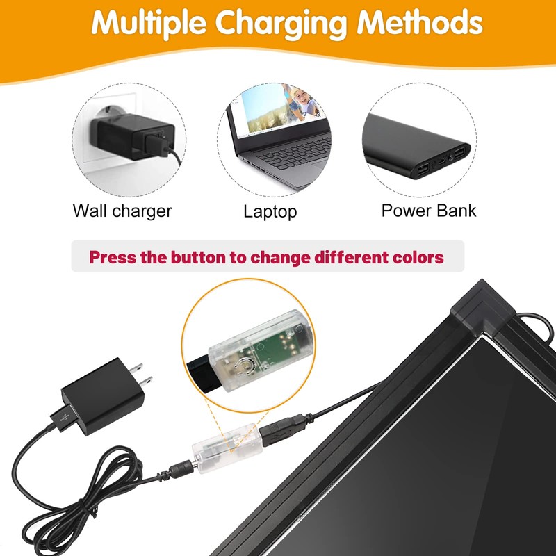 Slsy Illuminated LED Message Writing Board Erasable Neon Effect Menu