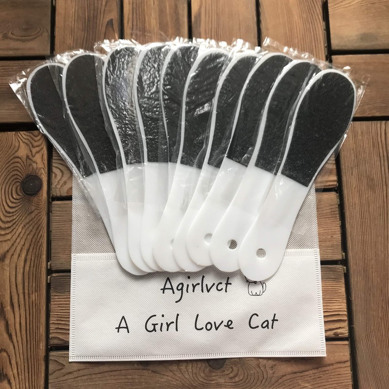 Agirlvct 10個 足やすり たこリムーバー 両面フットスクラバー プロフェッショナルフットサンダー デッドスキンヒール フットラスプケア ペディキュアツール レディース