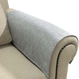 NOYOURS Couch Arm Covers, Anti-Slip Sofa Armrest Cover for Recliner, 2pc Washable Sofa Arm Covers, Dogs Cats Pet Scratch Proof Couch Arm Protectors, Light Grey, 20x24inch