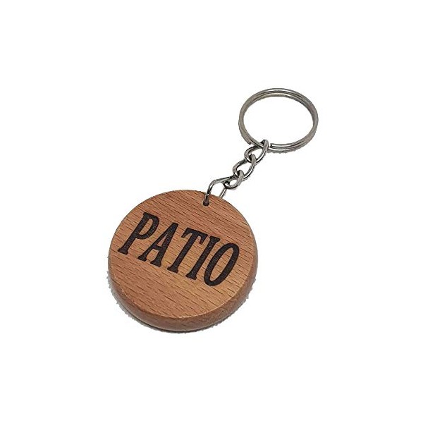 Patio Key Fob Engraved Wooden Keyring Keychain Made to Last