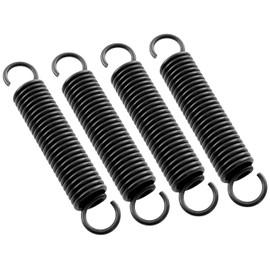 4pcs 100mm Steel Extension Springs, Spring Diameter 18mm, Wire Thickness 2.5mm, 4 Black Double Hook Tension Springs, Strong and Extendable Tensioners
