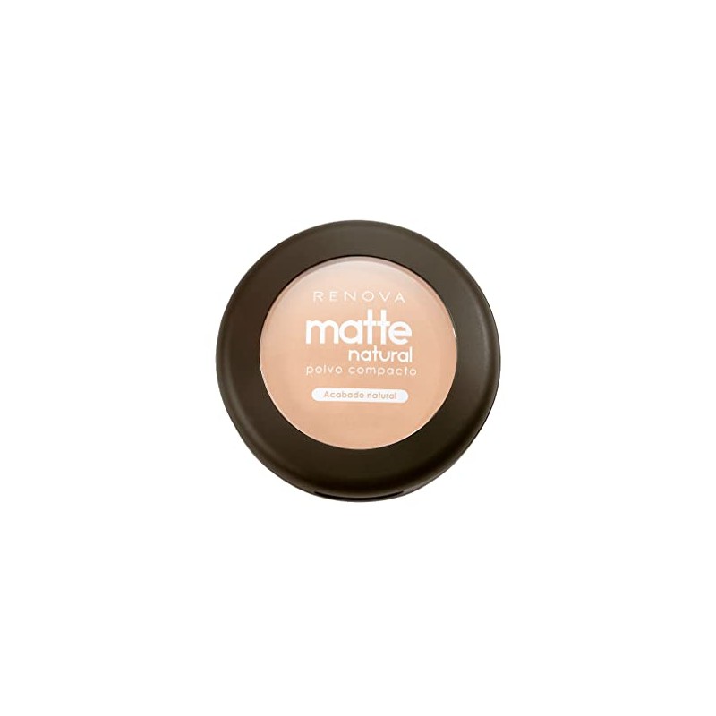 Renova Polvo Compacto Matte Natural, color Beige Claro, 10.5 g