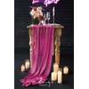 Ling's Moment 14Ft Magenta Sheer Chiffon Like Table Runner Hot