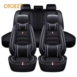 otoez Leather Seat Covers Full Set Leatherette Automotive Car Seat Covers 5 Seats Universal Fit for Most Sedan SUV Truck Pick-up Waterproof Vehicle Front and Back Cushion Protector