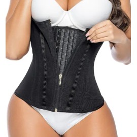 Cinturilla Colombiana Premium Doble Cierre, Faja Kisha. Color Negro Talla XXS