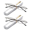 2 Packs Pocket Readers Ultra Slim Compact Tube Reading Glasses