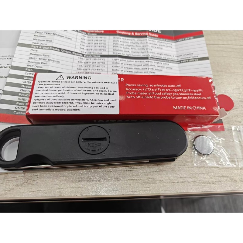 Digital Meat Thermometer,Waterproof Kitchen Food Thermometer,Red
