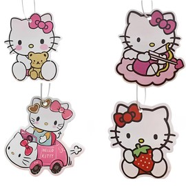 4 Pack Car Air Freshener Cute, Car Accessories Cute for Women Girls And men Car, Funny Decor Hanging Fresheners Car Interior Room Decorations, for Christmas Gift (A, Strawberry)
