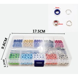 Eyelet Set, 400 Pieces 5 mm Metal Eyelets Eyelet Metal Eyelets Grommet Kit Eyelets Tool with 3-Piece Installation Tool Kit for Fabric, Leather, Clothing, Canvas Hole Punch (10 Colours)
