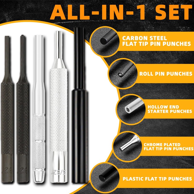 BESTNULE Punch Set, Punch Tools, Roll Pin Punch Set, Made