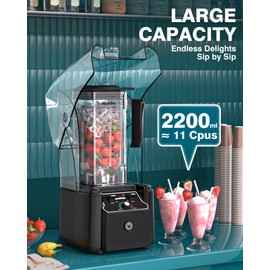 WantJoin Professional Commercial Blender Cups, ONLY for WantJoin K90 Blender Shield Quiet Sound Enclosure 2200W Industries Strong and Quiet Professional-Grade Power (Plastic)