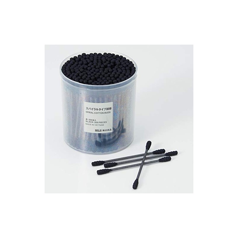 Muji Cotton Buds 200pcs inside Black Color