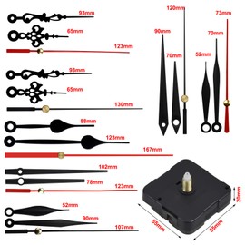 Fangehong 7 Pieces Hands Quartz Clock Movement Silent Wall Clock Movements Mechanism Parts DIY Repair Replace Parts Kit (Shaft Length 0.47 Inches/12 mm)