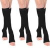 NANOOER 3-Pair Compression Socks, Toeless Elastic Stockings, Sleeping Socks, High