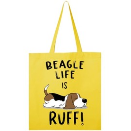 inktastic Beagle Life Is Ruff Tote Bag Yellow 3b670