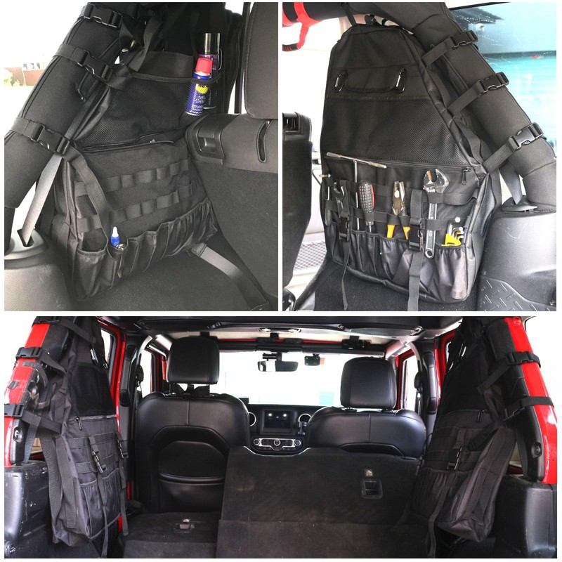 PKEDUO Roll Bar Storage Bag Multi-pocket Rear Cargo Organizers Saddlebag