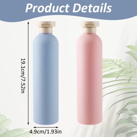 BOHUIZ 2Pcs 260ml Large Squeeze Bottles, Refillable Travel Containers Portable Leak Proof Bottles with Disc Top Flip Cap for Shampoo, Creams, Lotion, and Conditioner(Blue+Pink)