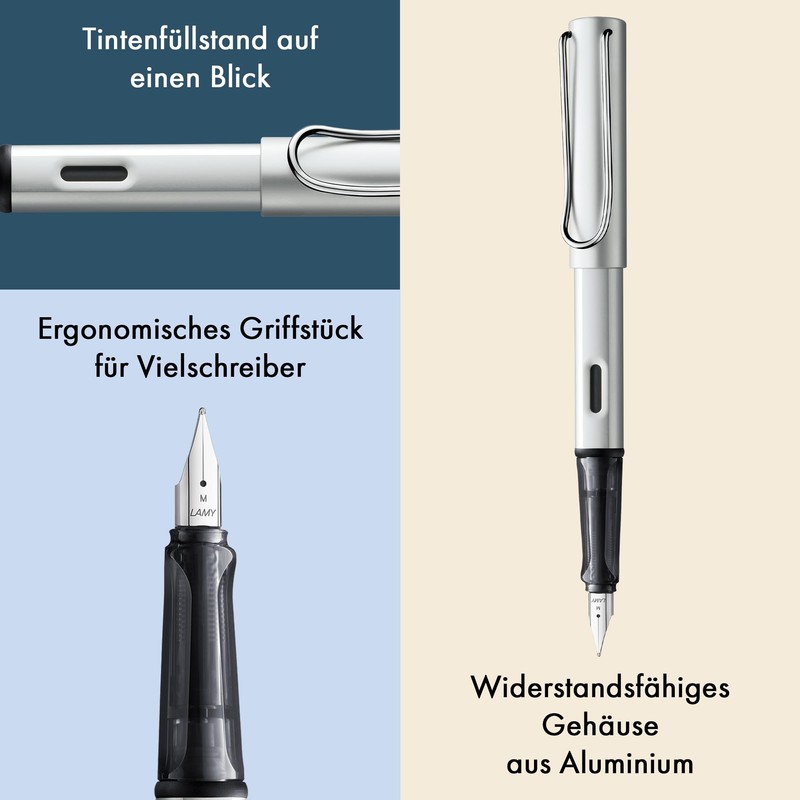 Lamy Al-Star 025 Fountain Pen, Aluminium Fountain Pen in Light