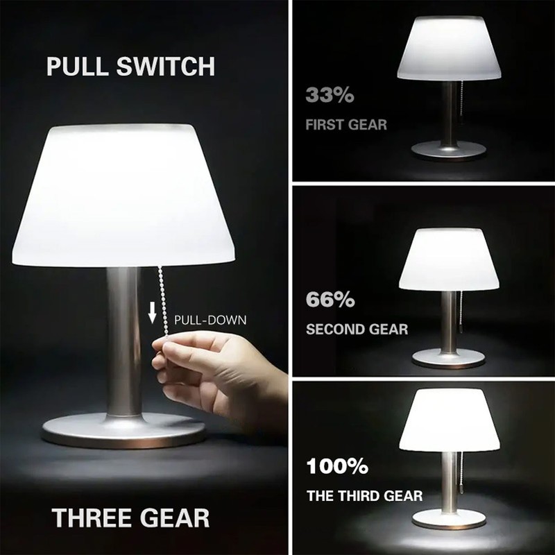 Solar Table Lamp LED Waterproof 3 Levels Adjustable Solar Desk