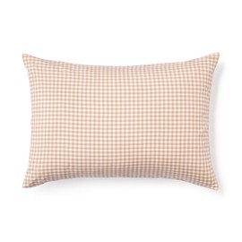MUJI 84738791 Recycled Polyester Easy Drying Pillow Cover for 19.7 x 27.6 inches (50 x 70 cm), Pink Check