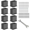 8 Pcs Post Base ,4”x 6" Post Brackets(Acturl3.6 x5.6), Heavy