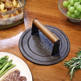 Unbranded Cast Iron Grill Press 8.5” Heavy-Duty Sear Burger Bacon Sandwich Cooking Tool