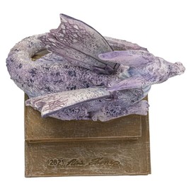 Pacific Giftware Story Time Dragon Statue, Medieval Gothic Decor, Cool Book Purple Resin Figurine, Perfect for Shelves Library Study Office Desk, 3.93" X 3.93" X 5.11"