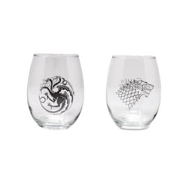 Game of Thrones - Juego de copas de vino coleccionables, House Stark & House Targaryen