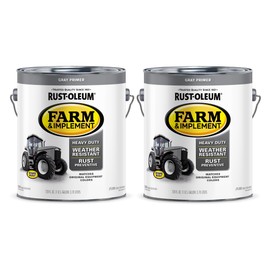 Rust-Oleum 280169-2PK Farm & Implement Enamel Primer, Gallon, Gray Primer, 2 Pack