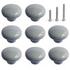 Perphin Ceramic Drawer Knobs 8 Pack Grey Porcelain Cabinet Pulls