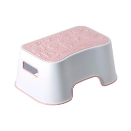 A+KCEYON Step Stool for Kids, Cute Design Child Toddler Step Stool for Potty Training, Bathroom Sink, Kitchen Counter, Non-Skid, Sturdy and Lightweight (Pink-Space Motif)