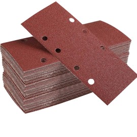 30 Stück 93 x 230 MM Schleifpapier Set - Schleifblatt Set Körnung 60/80/120/180/320/400 mit 8 Löchern Rechteckige Schleifstreifen für Orbitale Rechteckige Schleifmaschinen für Holz, Metall, Farbe