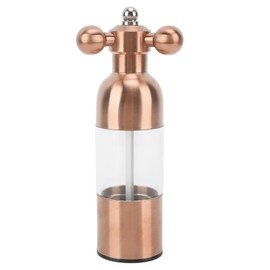 Pepper Mill Professional Refillable Ceramic Rotor Coarseness Adjustable Manual Pepper Salt Grinder for Kitchen Rose Gold Small