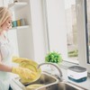 Kitchen Dish Soap Dispenser with Sponge Holder, 2-in-1 Countertop Soap