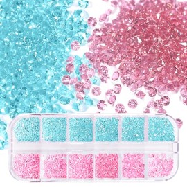 Nail Gems and Charms, 3mm Mini Nail Rhinestones and Resin Jelly Rhinestones, Pink and Green Gems Crystal Nail Rhinestone for Crafting, Nails Diamonds Gems for Nails Art and Face Makeup
