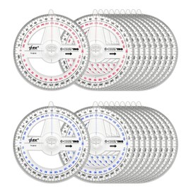 360° Protractor Set (20-Pack) – Clear Plastic Math Protractors for Geometry, Drafting & Angle Measurement – 4-Inch Swing Arm Protractor Ruler for Students, Engineers & Artists