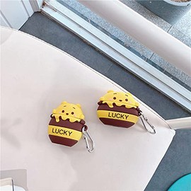 Cute Case for Airpods Pro, Funny Frog Cow Bees Soft Silicone Rubber Cover Skin with Anti-Lost Keychain(Bee Case)