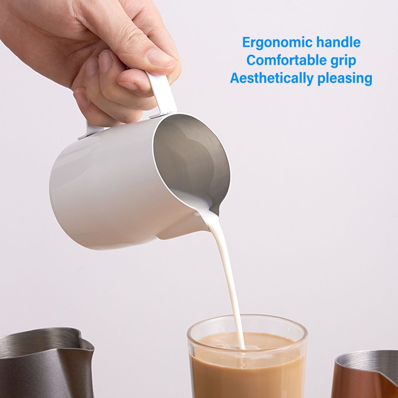 Milk Frothing Pitcher 500ml 304 Stainless Steel Milk Jug Beveled