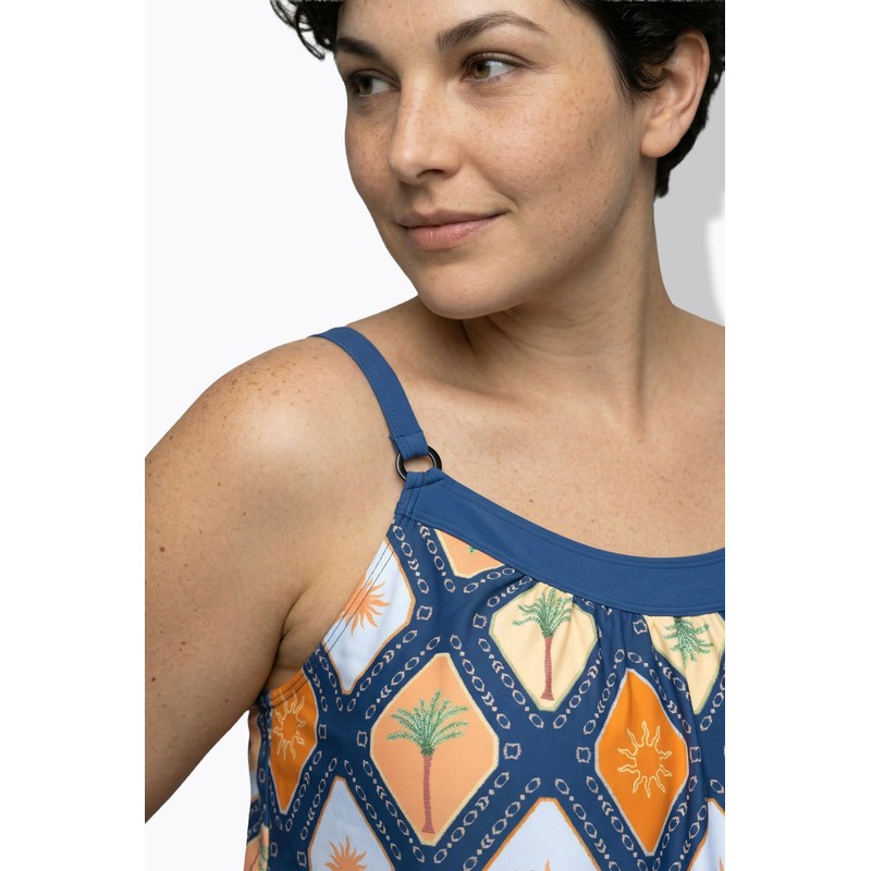 Ulla Popken Tankini, Enya, Hawaiian Chess Set, Blu Balena, 46-48