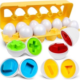 Egg Sensory Toy, Colors and Shapes Sorter Puzzle, 1 Set Early Education Toys for Color & Shape Learning Recognizing & Matching, Sensory Preschool Cognition Toys