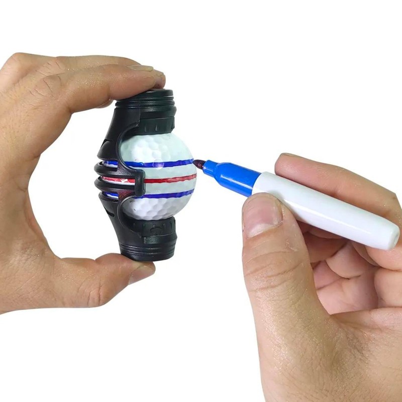 Aurum And Adorn Golf Ball Marker - 360-Degree Triple 3-Line