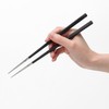 Cutipol KUBE Chopsticks + Chopsticks Rest Set, Black Silver KU39