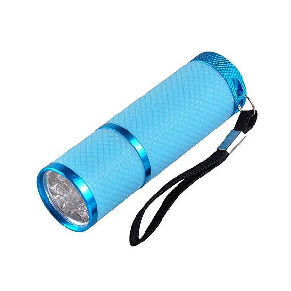 Mini Flash Light for LED UV Gel Curing Lamp Light Handheld Nail Dryer Nail Flashlight 9 LEDs 395nm UV Flashlights Detector for Facial M-ask