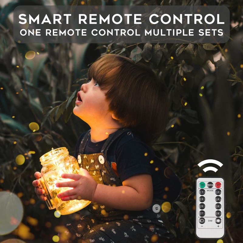suddus Fairy Lights Battery Operated with Remote, 33ft 100 LED