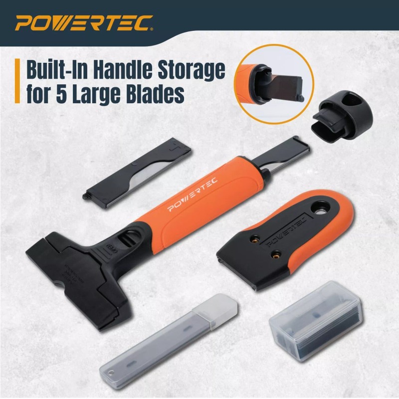 Powertec Razor Blade Scraper Tool Set with 20 Blades -