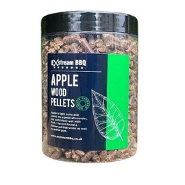 Exstream BBQ Smoking Pellets x 1 Litre Jar, Premium Quality, 8 Natural Flavours for Wood Fired Ovens and Grills. (Apple Wood)
