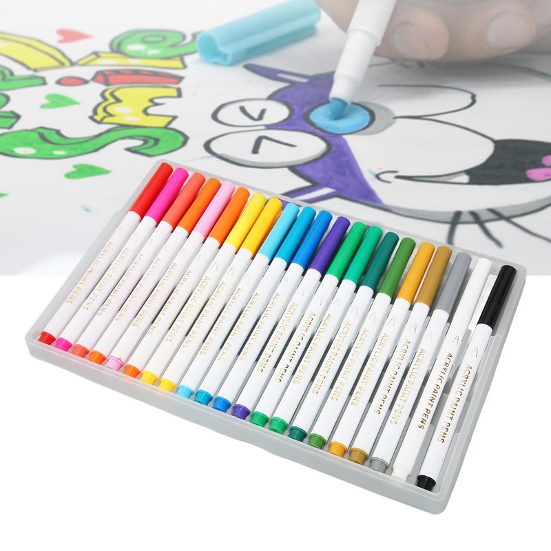 21 Colors Paint Pens Acrylic Markers Washable Dry Quickly Paint