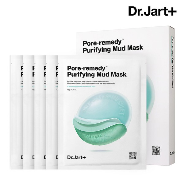 Dr. Jart Dermask Pore Remedy Purifying Mud Mask 5 sheets, Pore Remedy Purifying Mud Mask 5 sheets