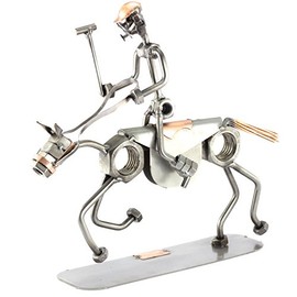 Steelman24 I Nuts and bolts sculpture Polo Player I Handmade ornaments I Made in Germany I I Metal figurine