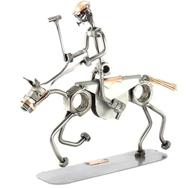 Steelman24 I Nuts and bolts sculpture Polo Player I Handmade ornaments I Made in Germany I I Metal figurine